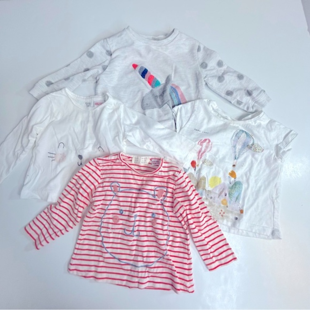 Zara Bundle- 3 T-shirts and 1 Sweatshirt Size 6-12 Months